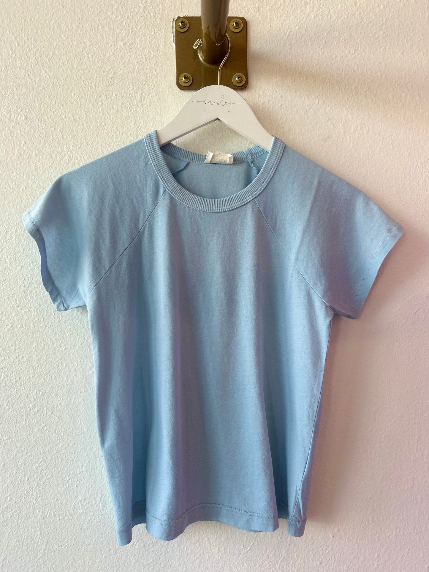 Cool Blue Raglan Cap Sleeve Tee