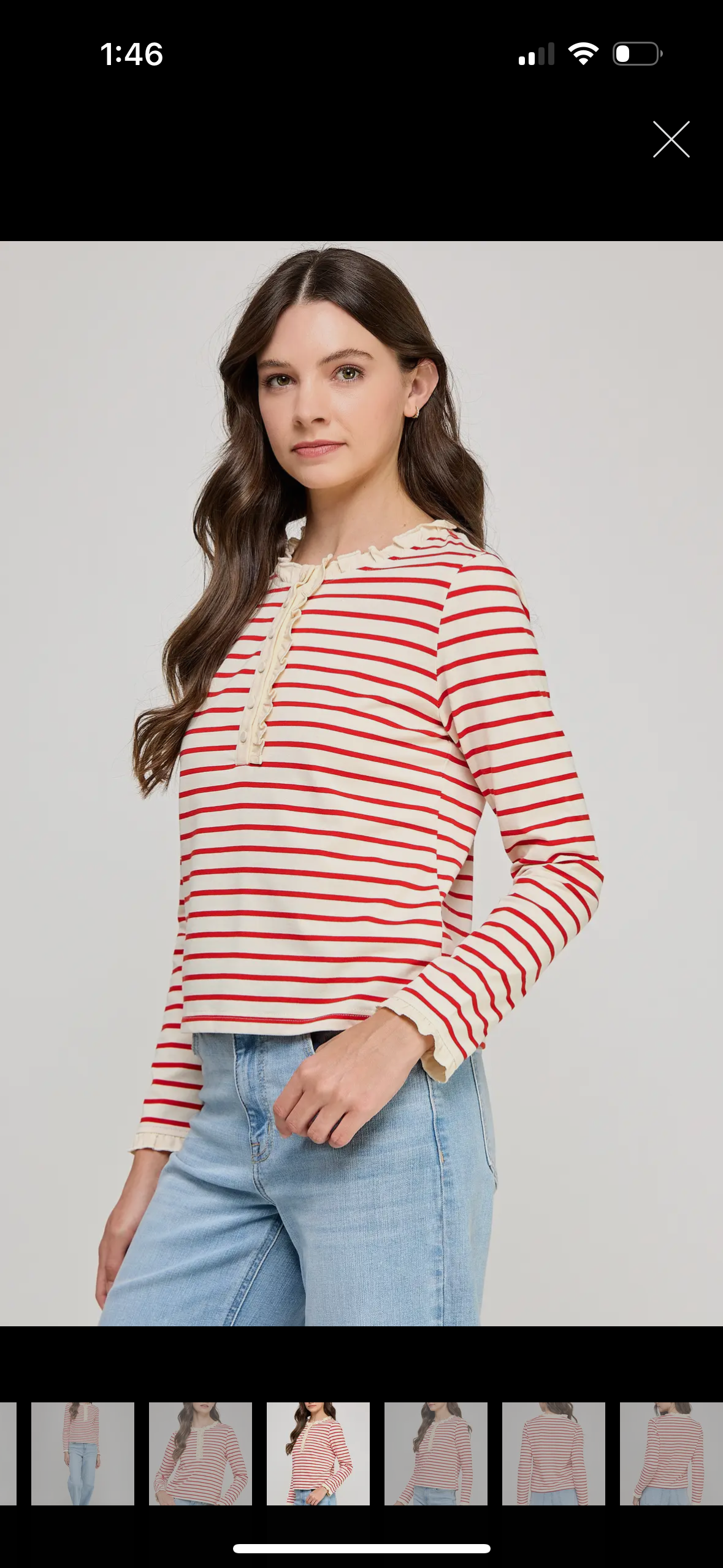 Henley Striped Top