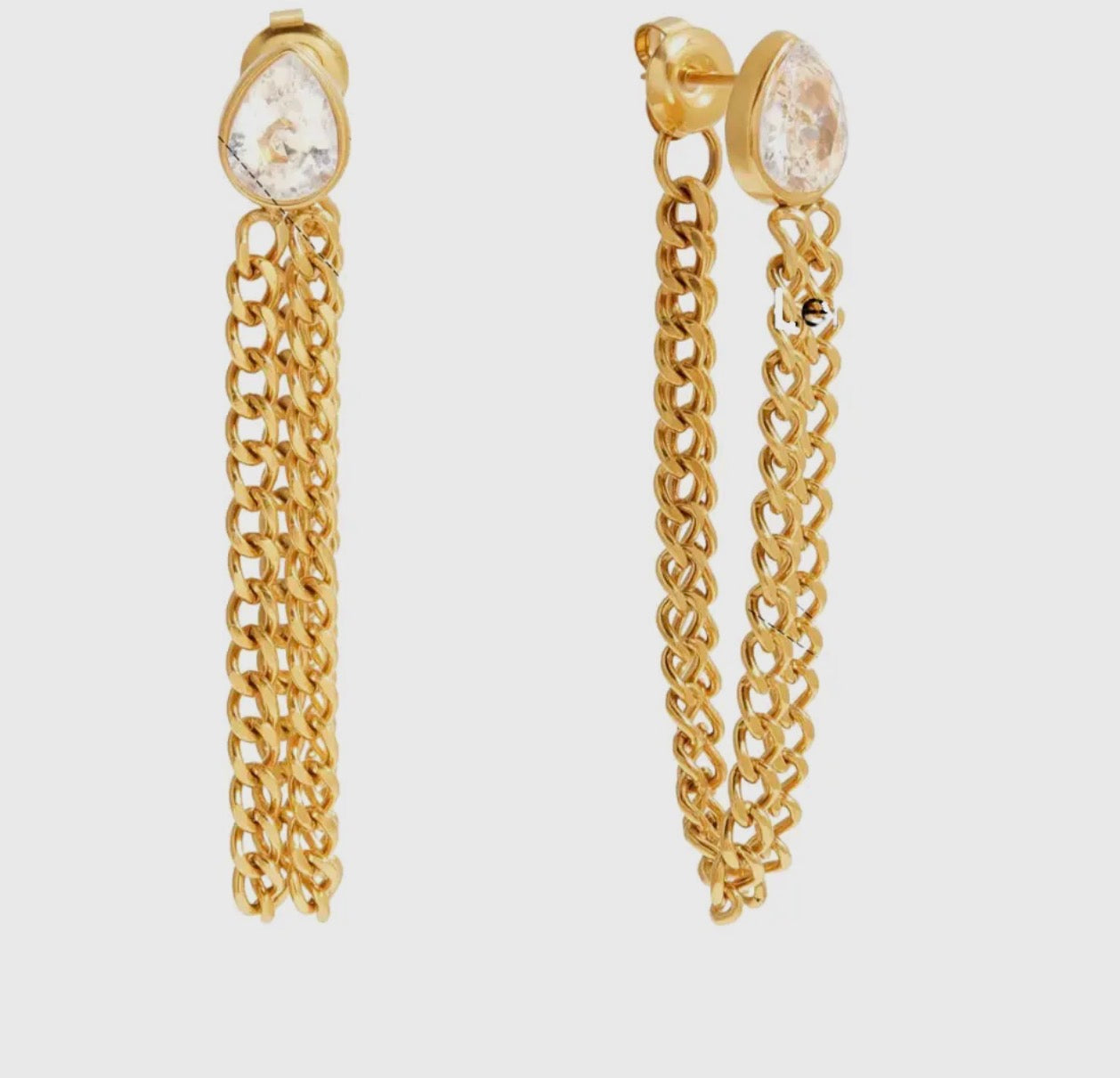 Teardrop Chain Drop Earrings