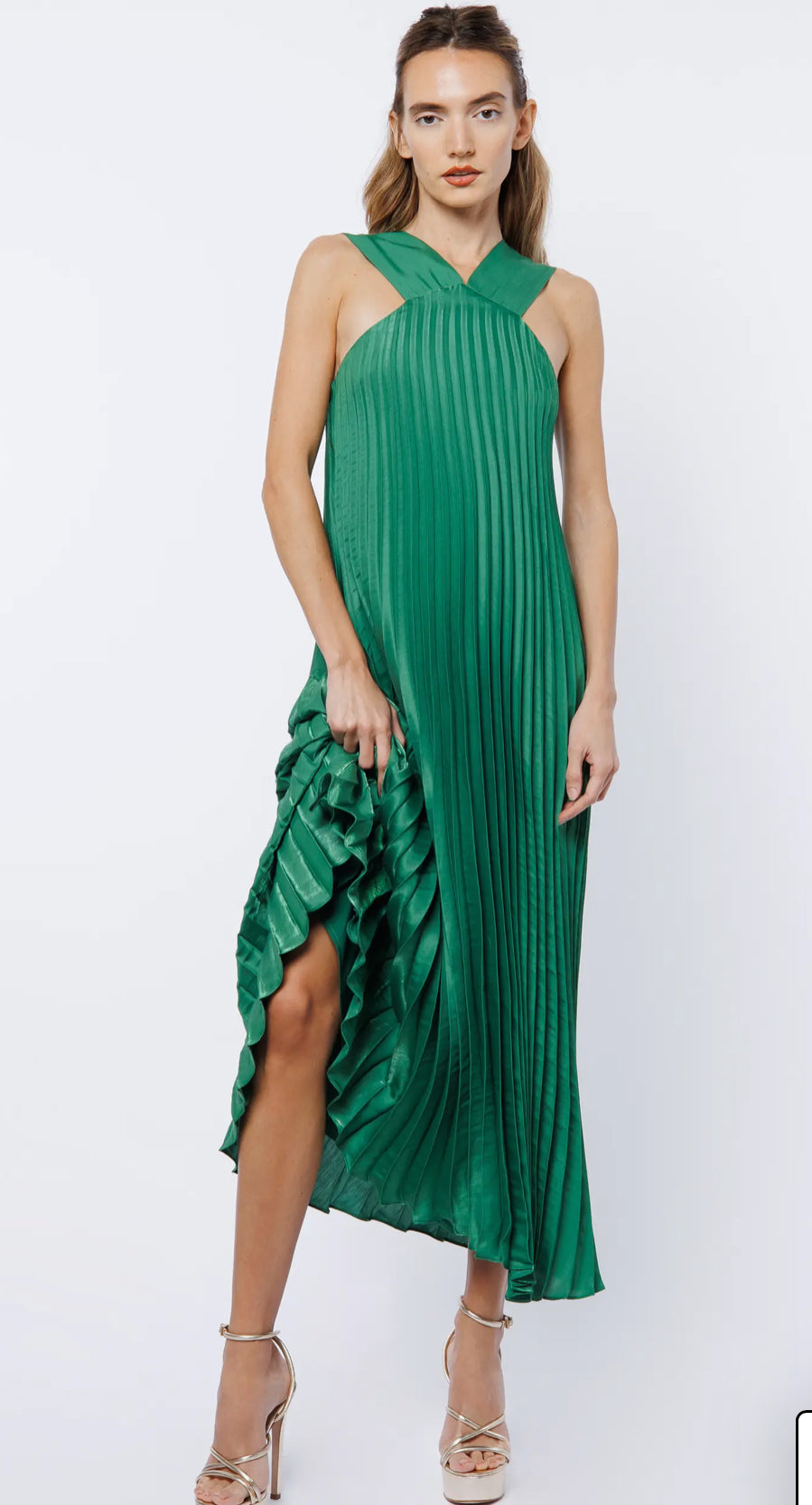Stella Pleated Halter Dress