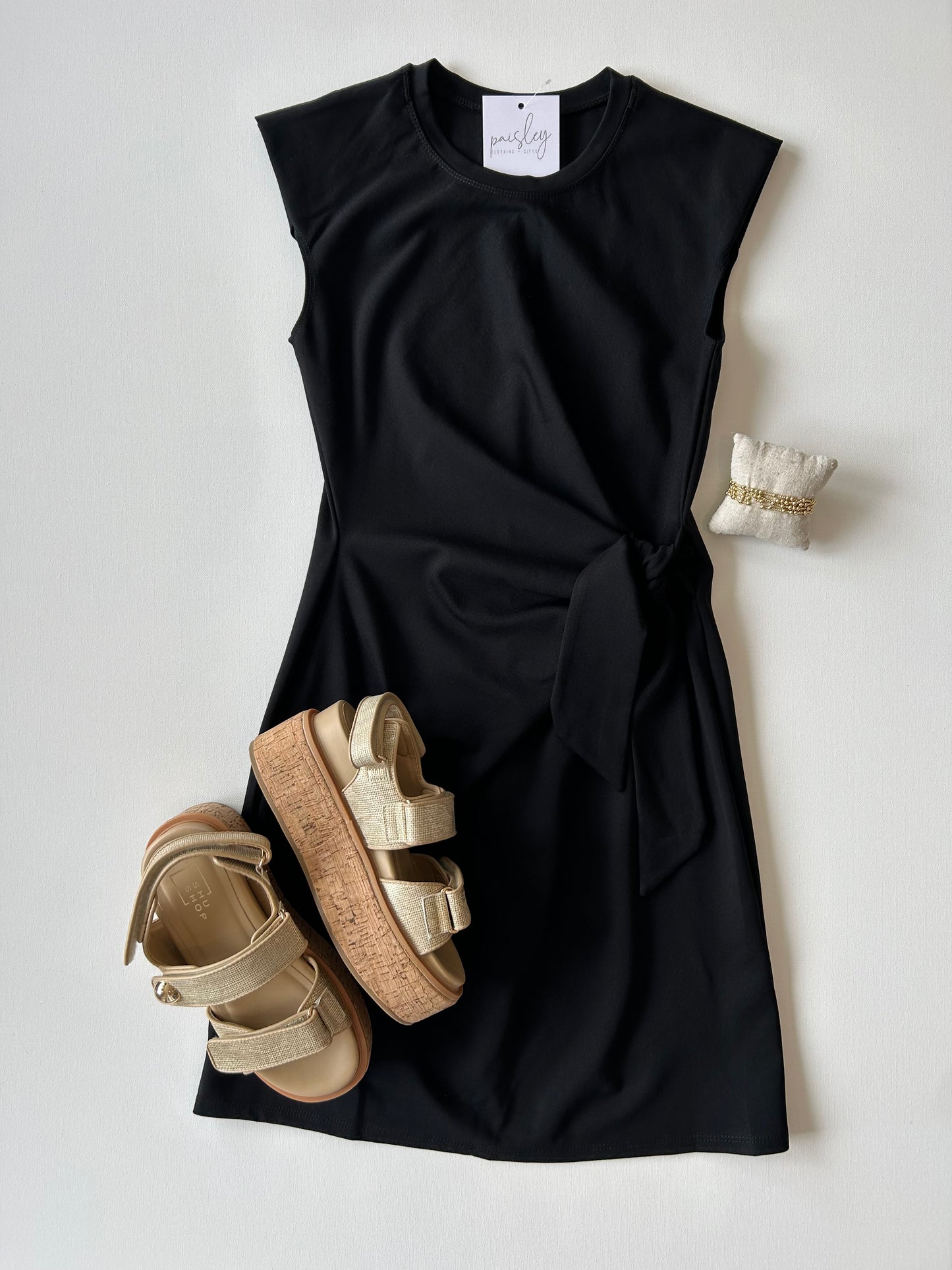 Cap Sleeve Side Tie Dress