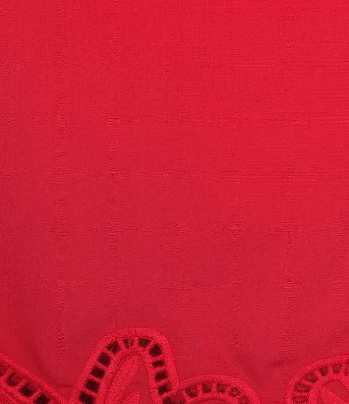 Lina Eyelet Mini Red Skirt
