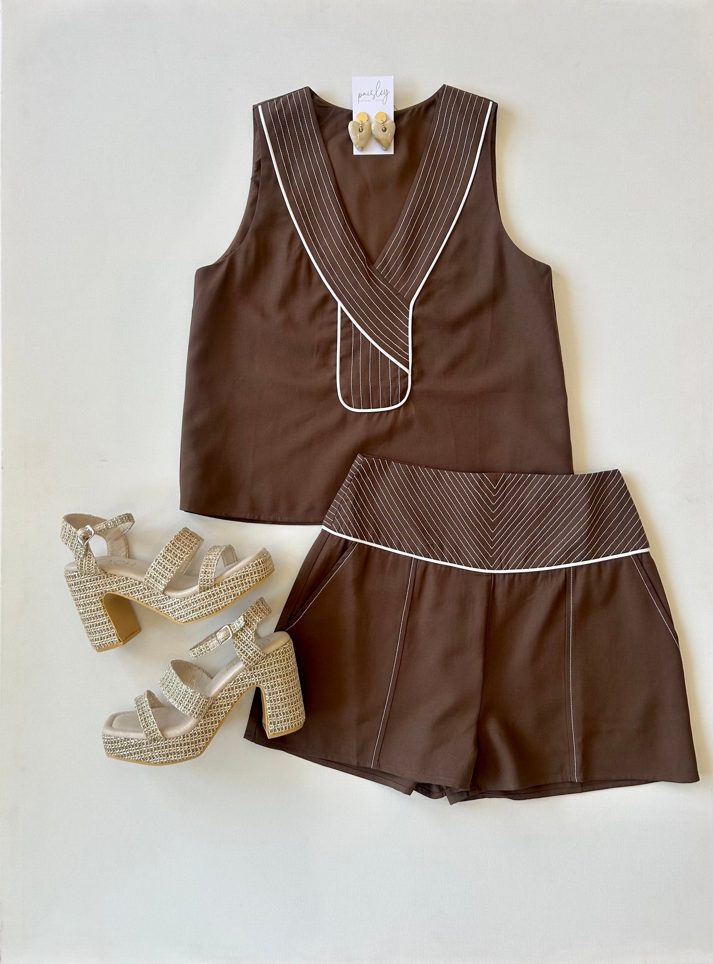 Coco Topstitched Shorts