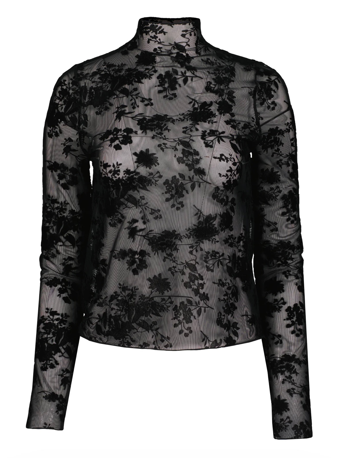 Spencer Funnel Neck in Black Floral