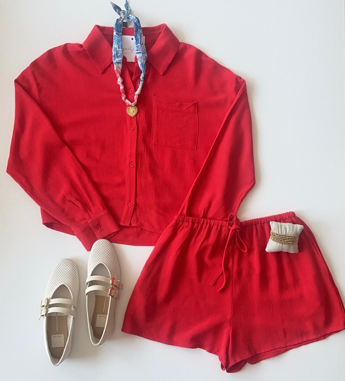 Suagarloaf Button Up In Red