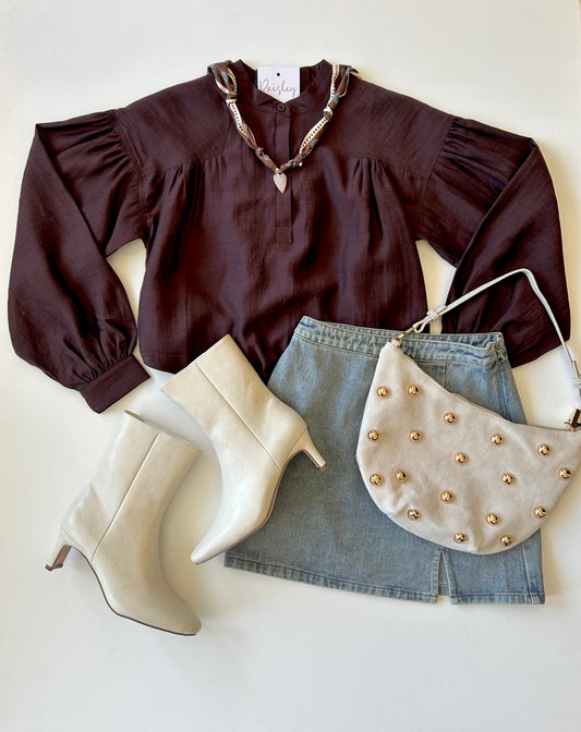 Henley Bubble Hem in Chocolate