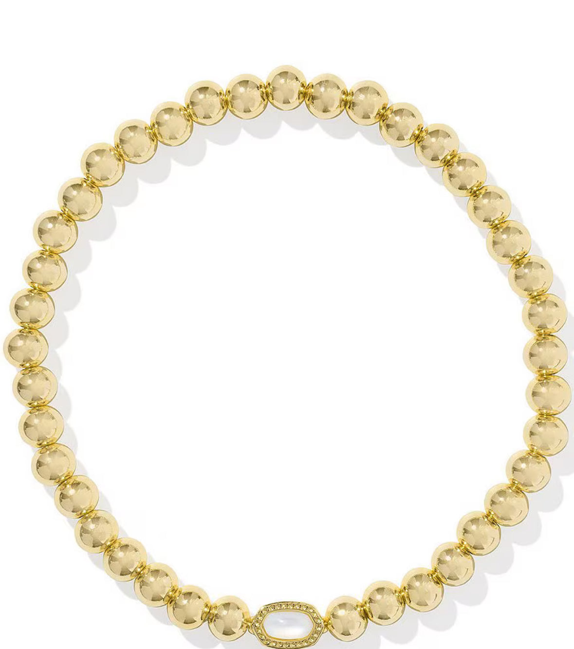 Mini Elaina Stretch Bracelet In Gold MOP