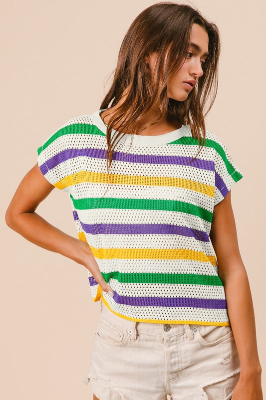 Perforated MG Stripe Top