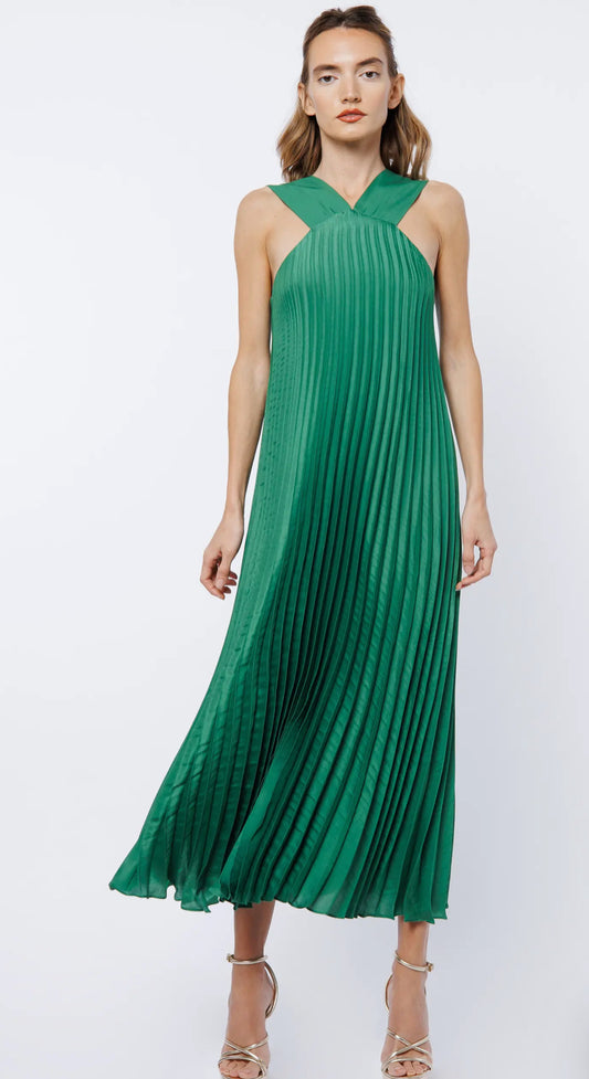 Stella Pleated Halter Dress