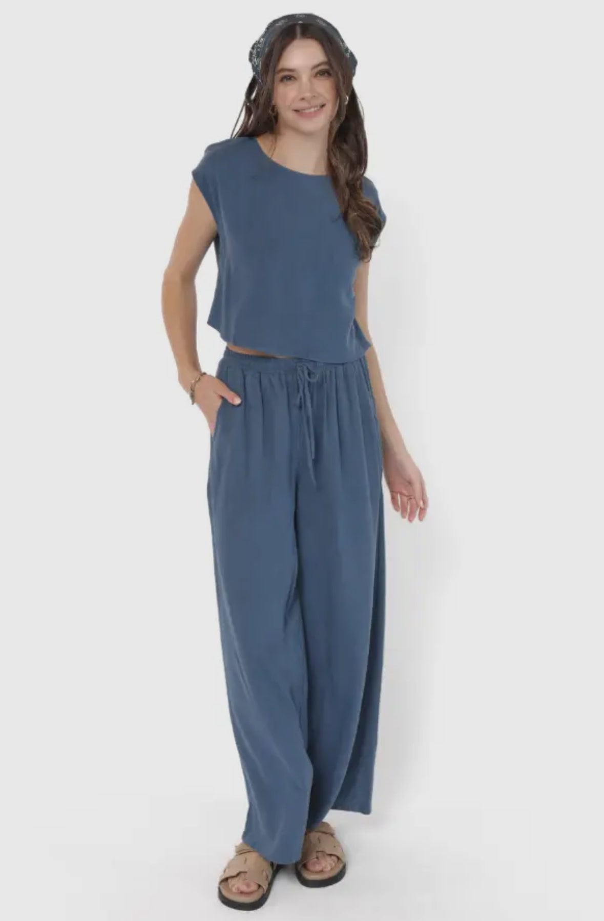 Indigo Sugarloaf Linen Pants