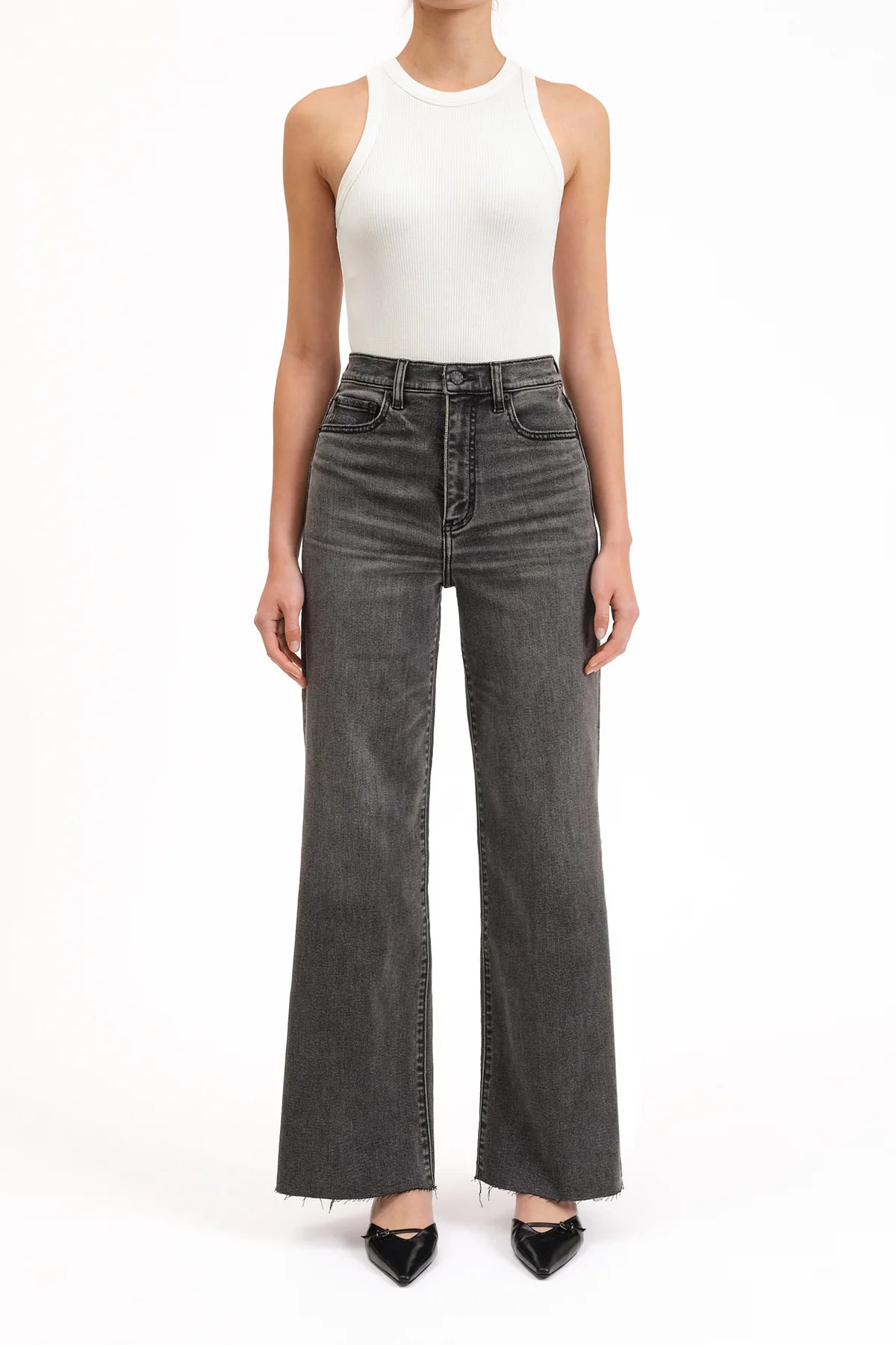 Far Out High Rise Wide Leg in Milky Way