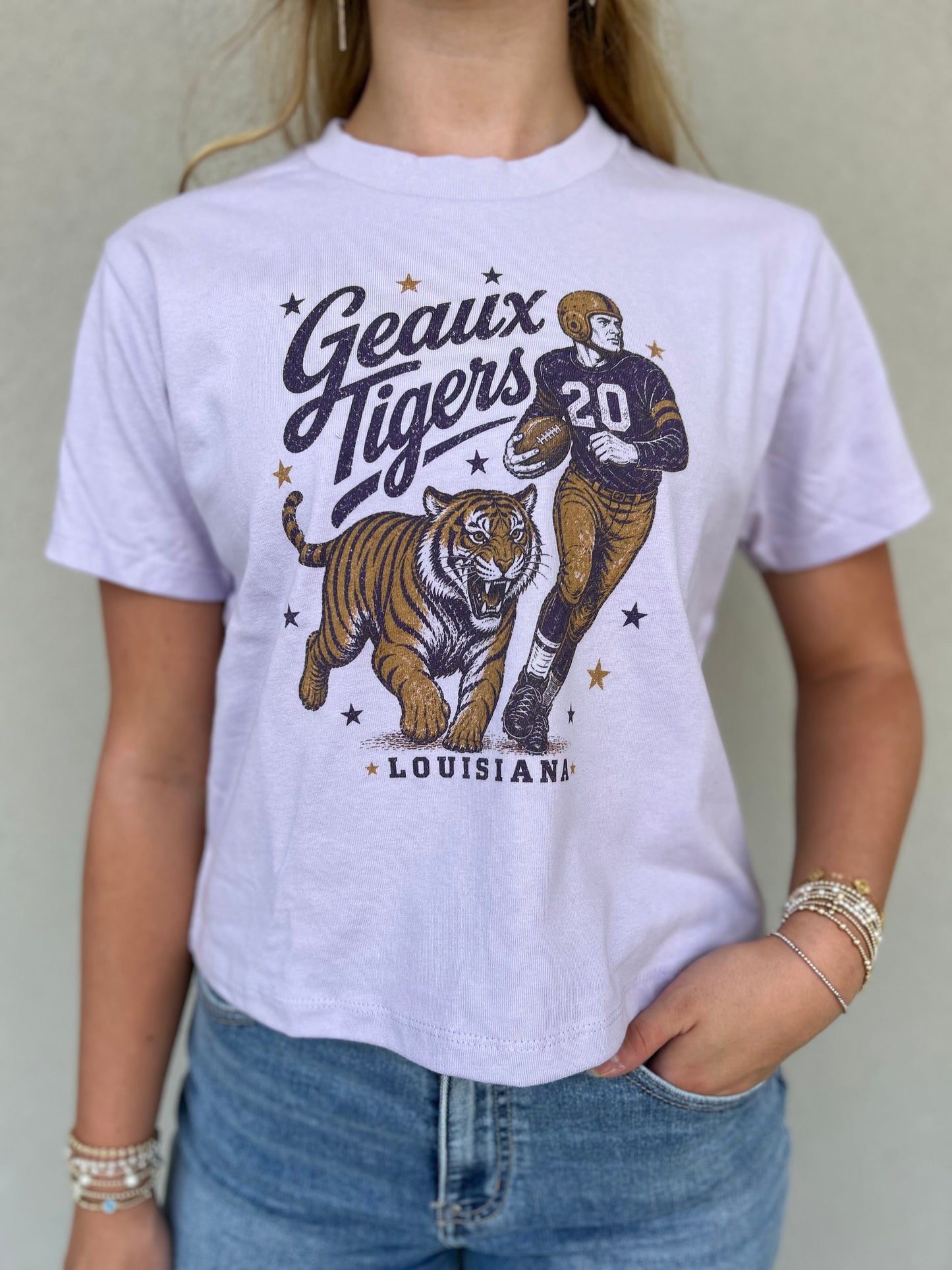 Geaux Tiger Lavender Boxy Tee