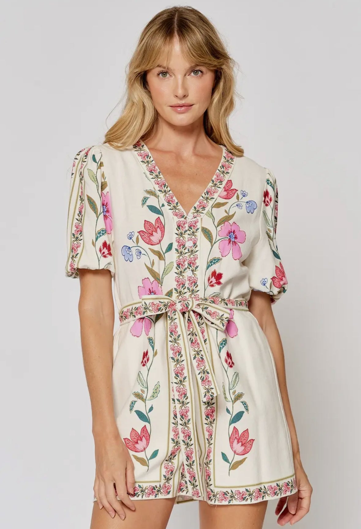 Linen Floral Romper