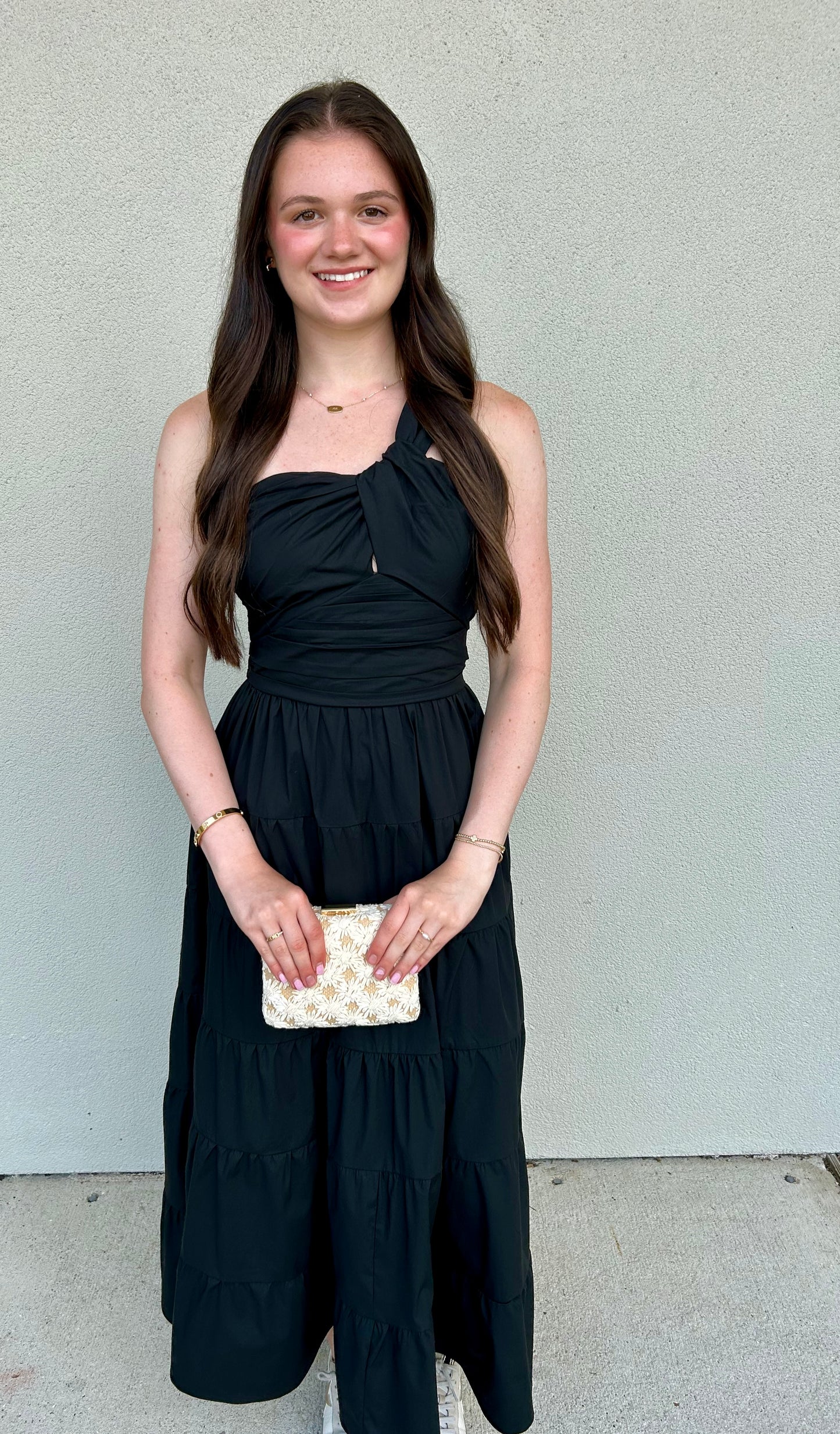 Bishop One Shoulder Maxi Dress