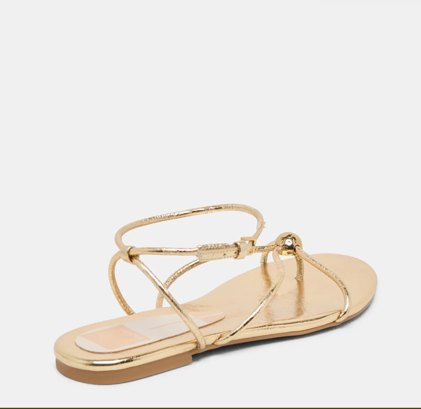 Kenley Gold Distressed Leather Sandal