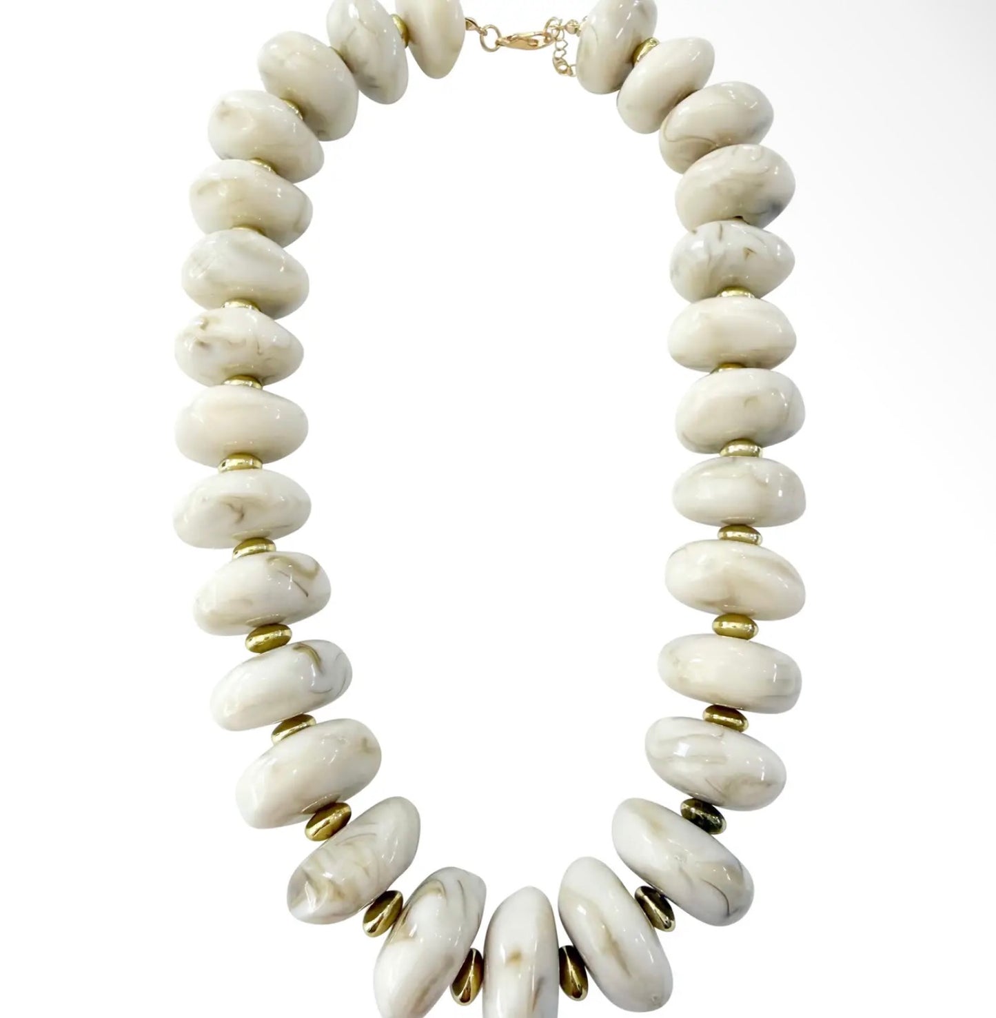 Randi Chunky Beaded Necklace- Cream