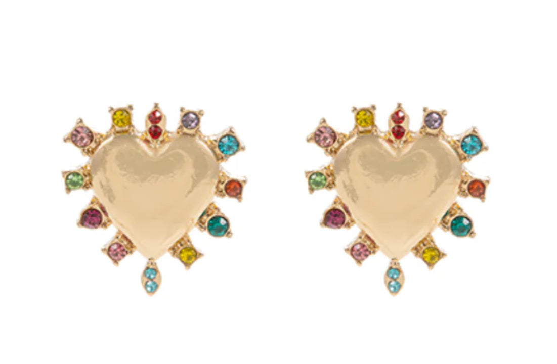 Valentine’s Heart Enamel Stud Earrings