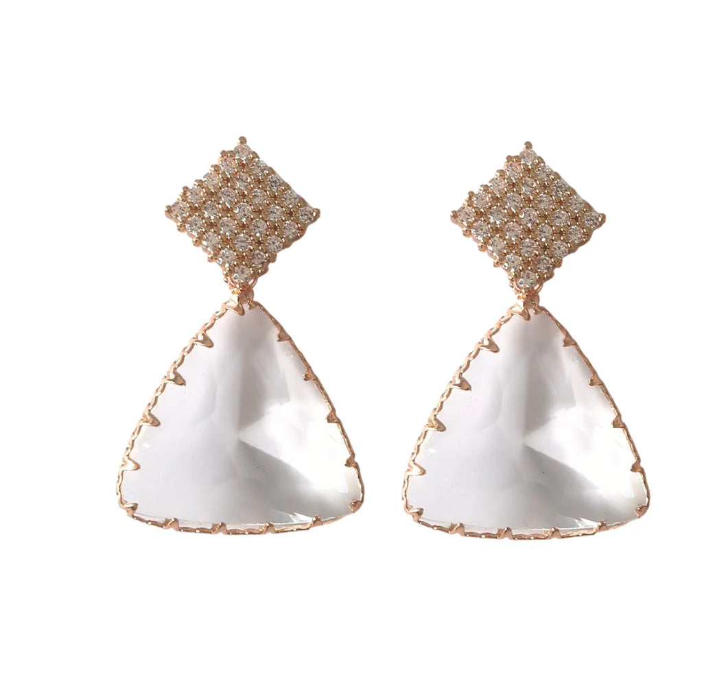 Diamond Pave and Crystal Drop Holiday Statement Earrings