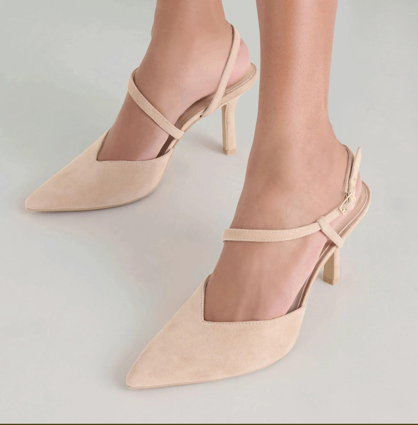 Kamra Heels In Camel Suede