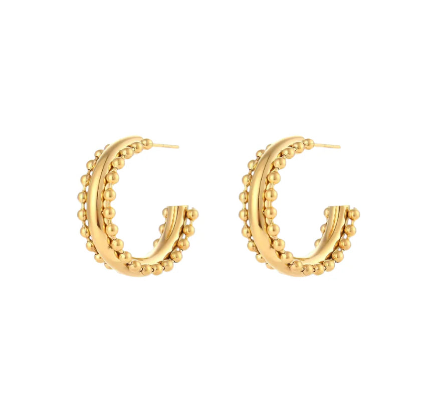 Genevieve Beaded Hoop Earrings