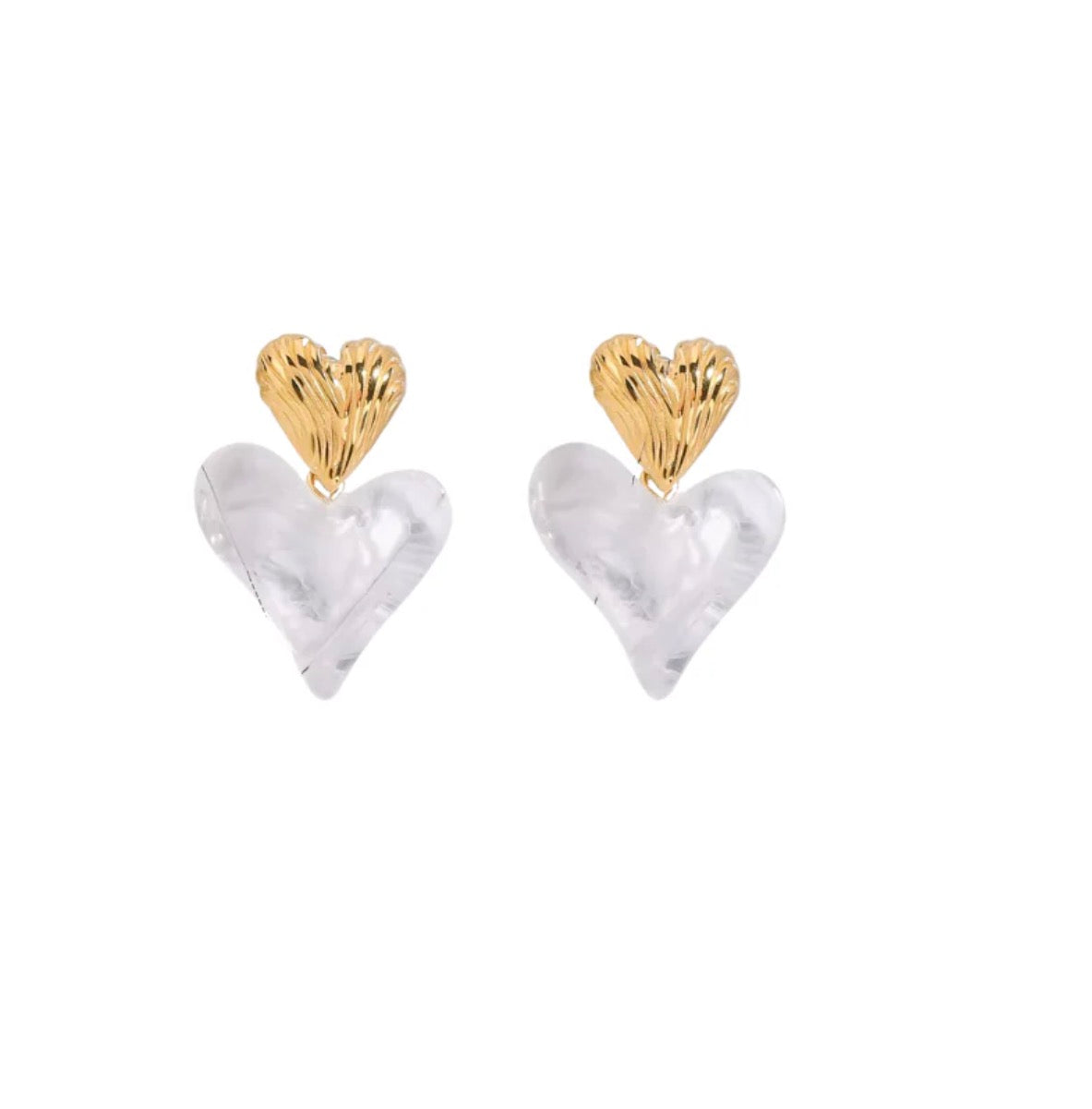 Frosted Heart Earrings