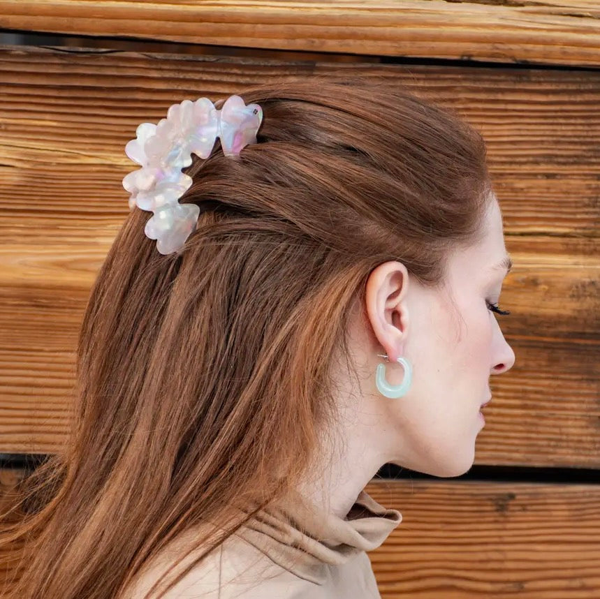 Heart Acetate Hair Claw Clip Star Dust