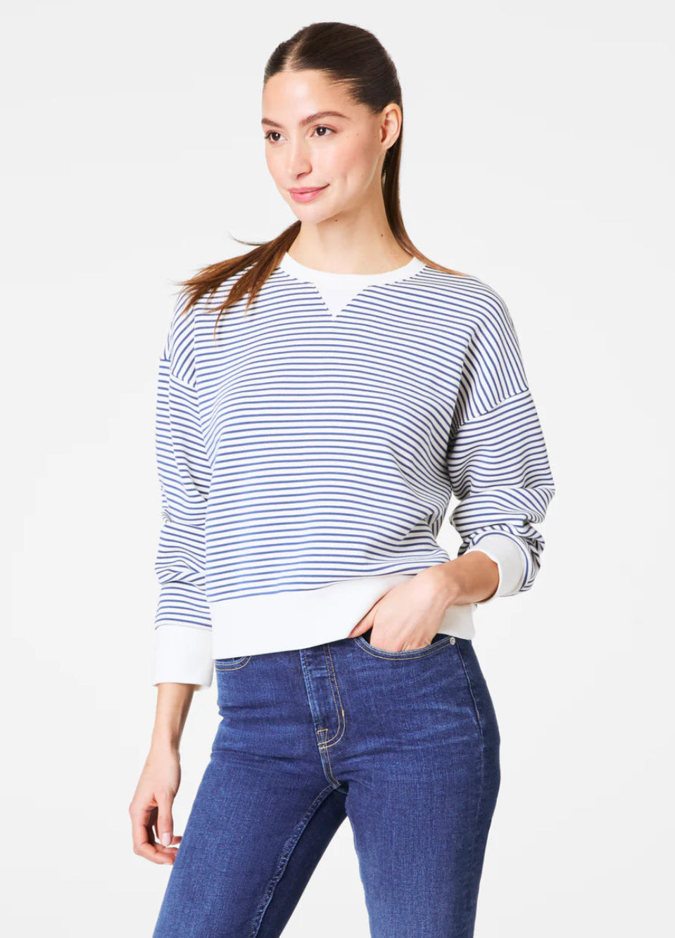 Spanx AirEssentials Striped Crewneck