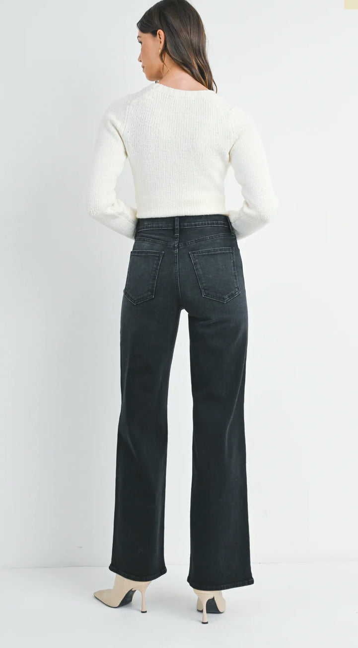 Washed Black Palazzo Jean