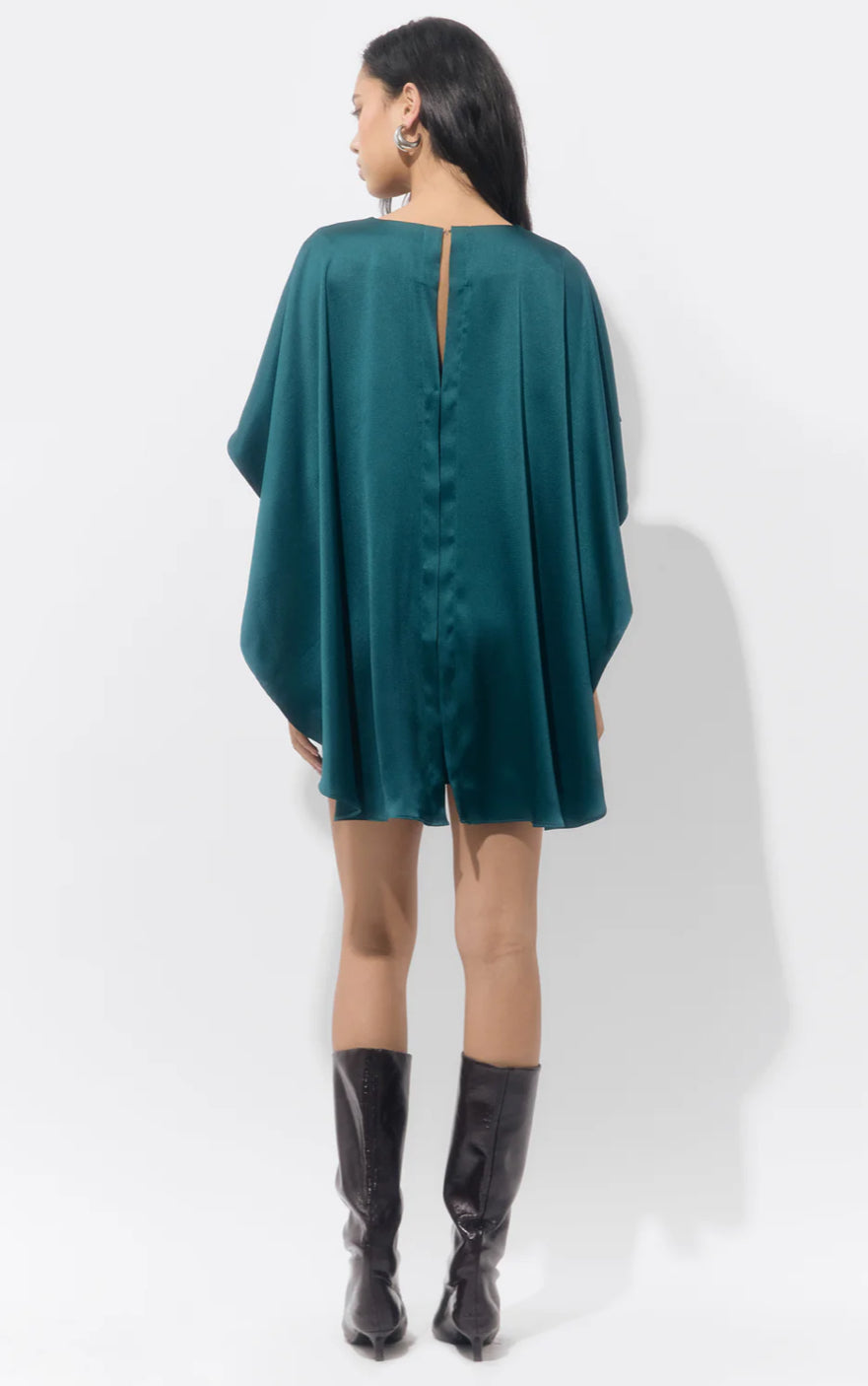 Aria Satin Cape Mini Dress
