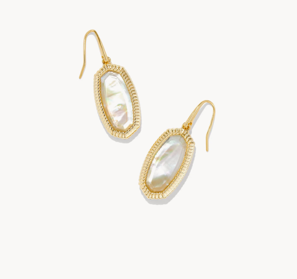 Dani Gold Ridge Frame Drop Earrings