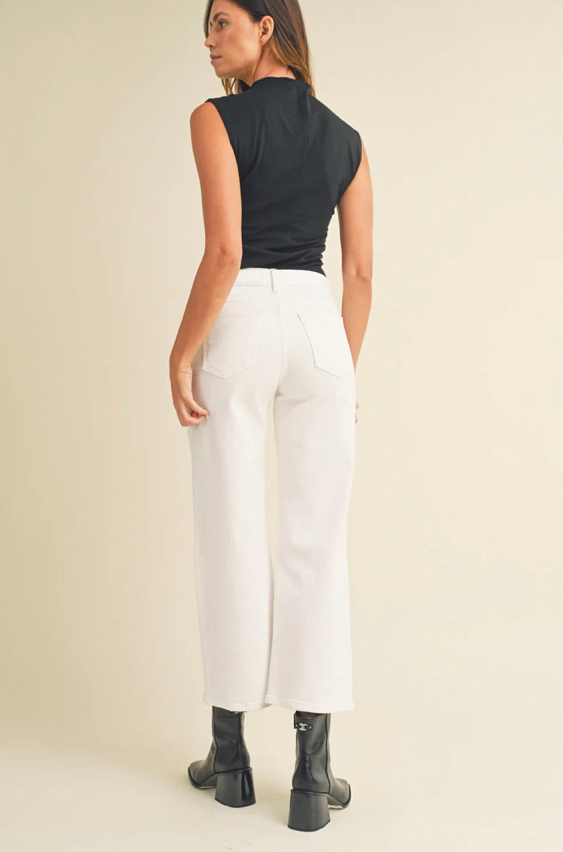 Slim Wide Leg In White