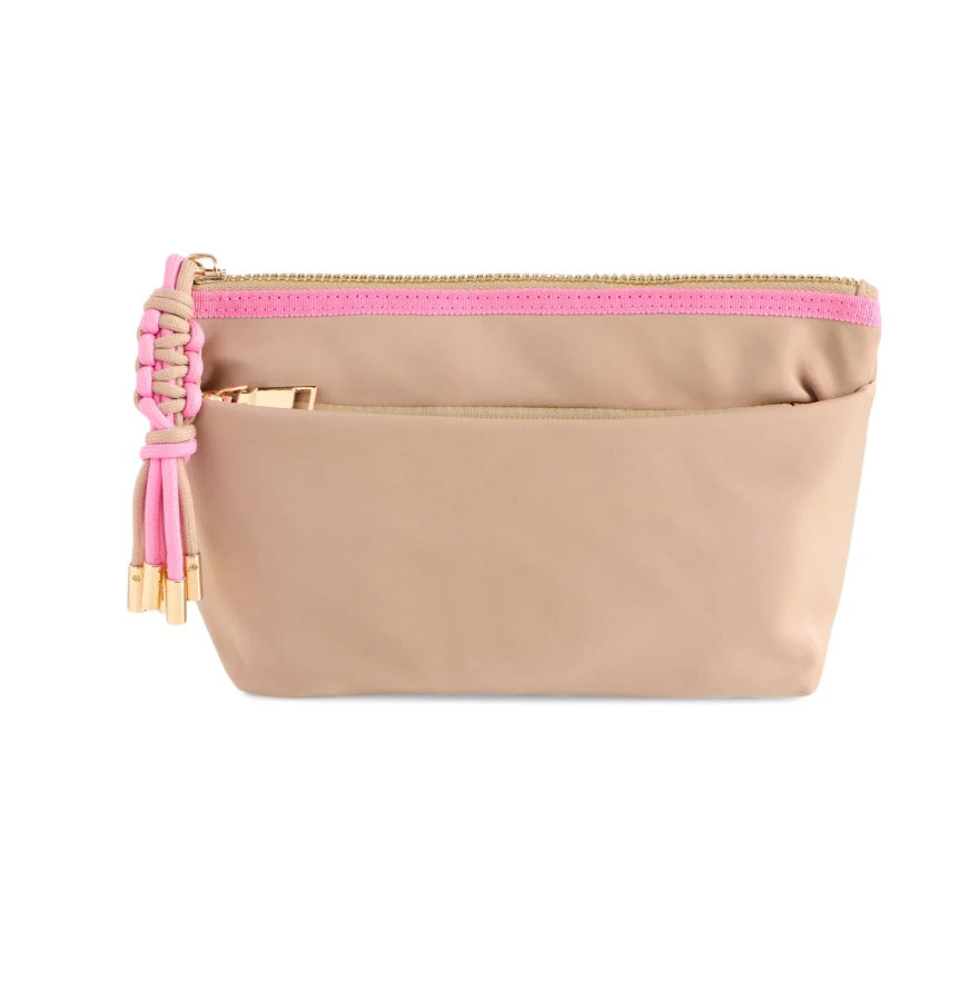 Tan Jet Zip Pouch