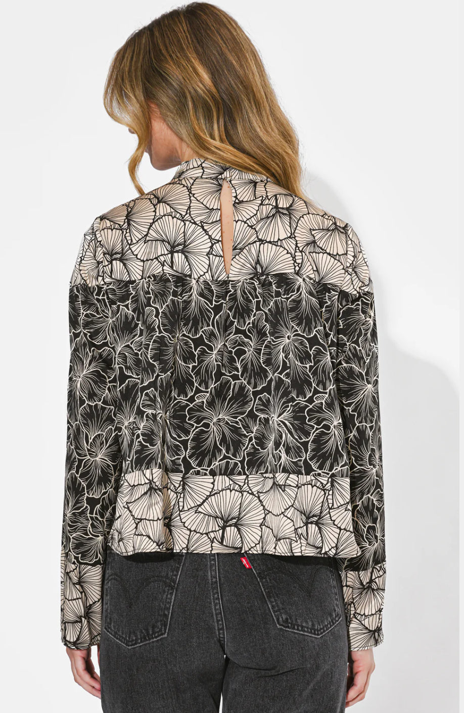 Meghan Twin Print Turtle Neck Top