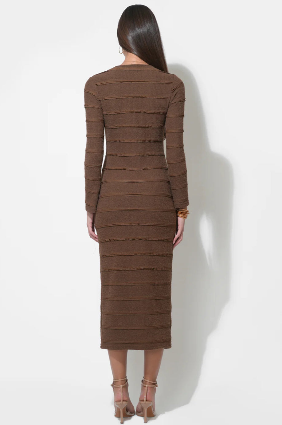 Valerie Knit Tie Neck Midi Dress