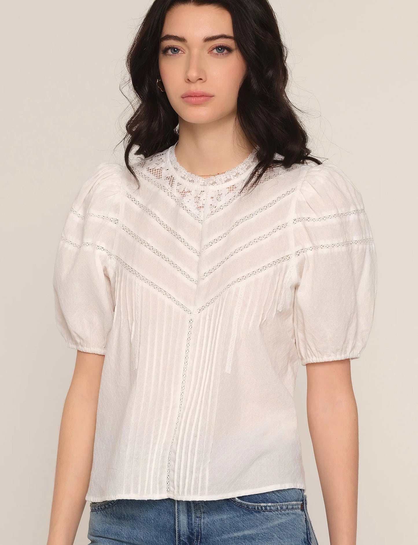 Nola Top in Ivory