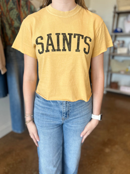 Saints Boxy Tee in Gold