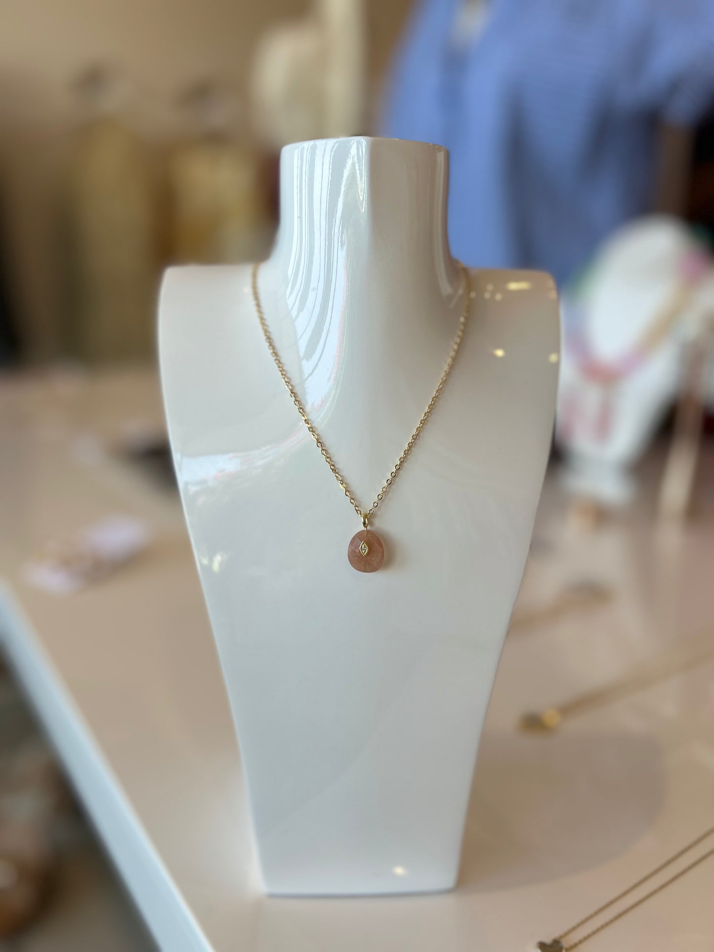 Pendant Necklace With Stone