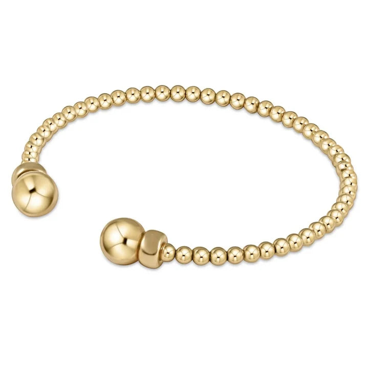 Classic Gold 3MM Bead Cuff- Gold