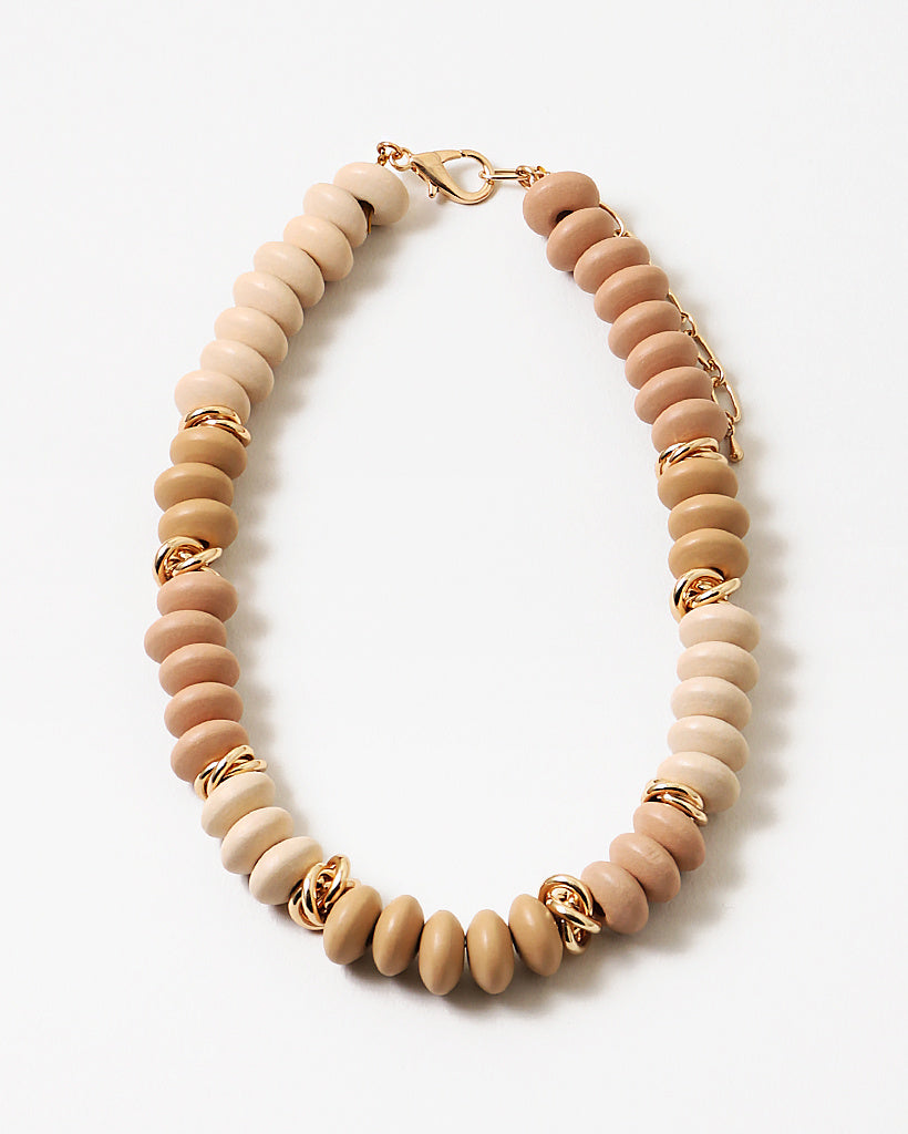 Wooden Bead Statement Necklace