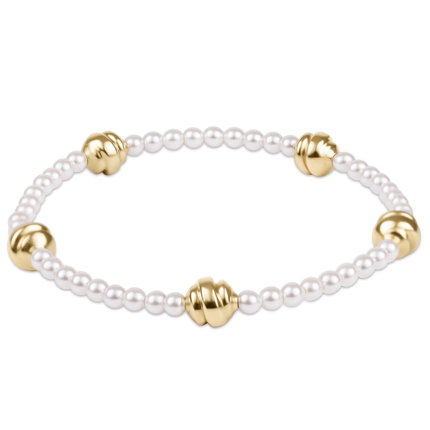 admire small gold 3mm pearl bracelet - e.newton