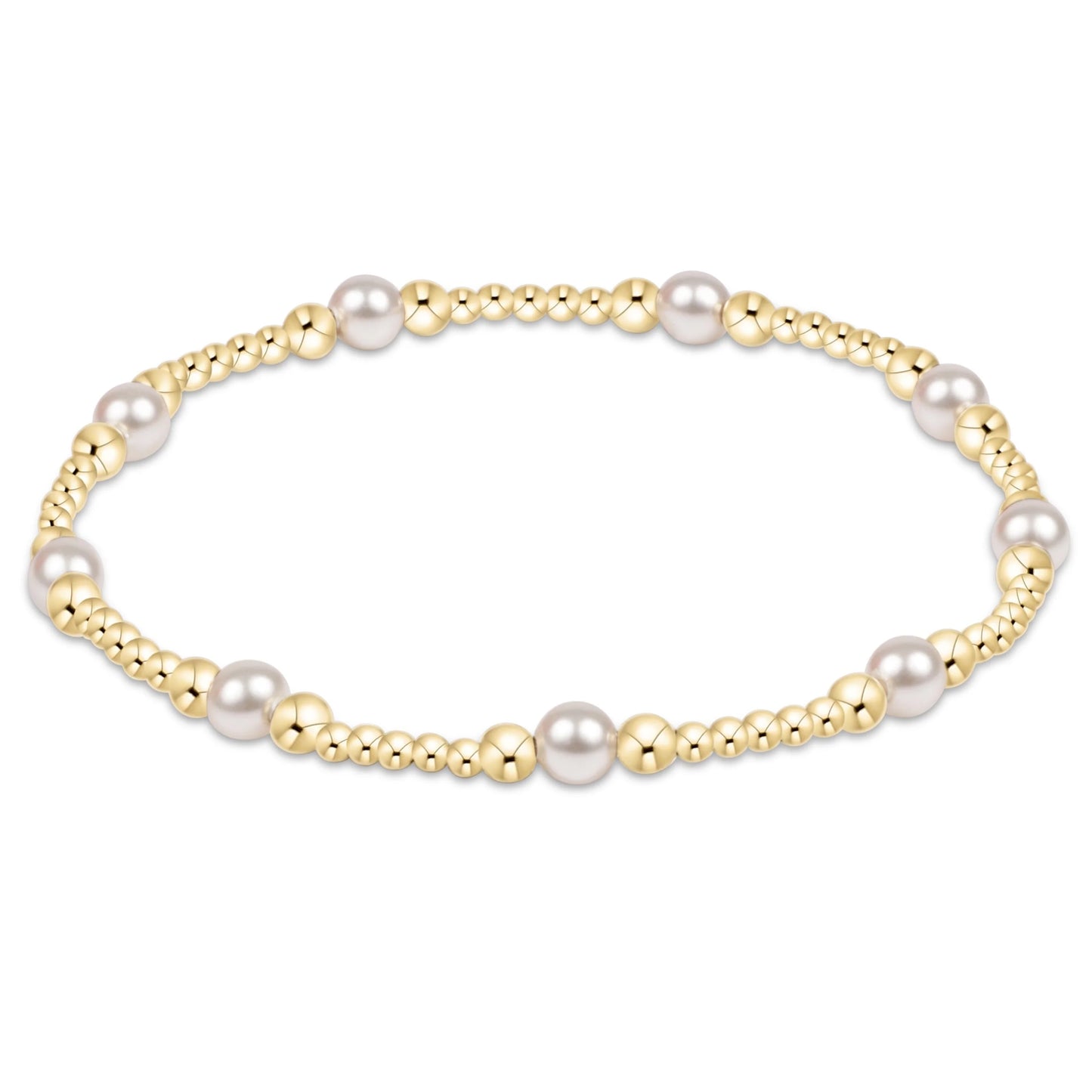 purpose pearl 4mm gold bracelet - e.newton
