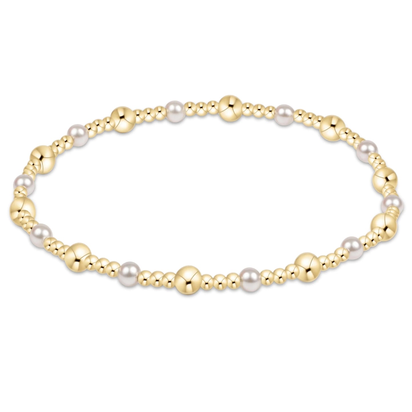 sincerity gold & pearl 4mm bracelet - e.newton