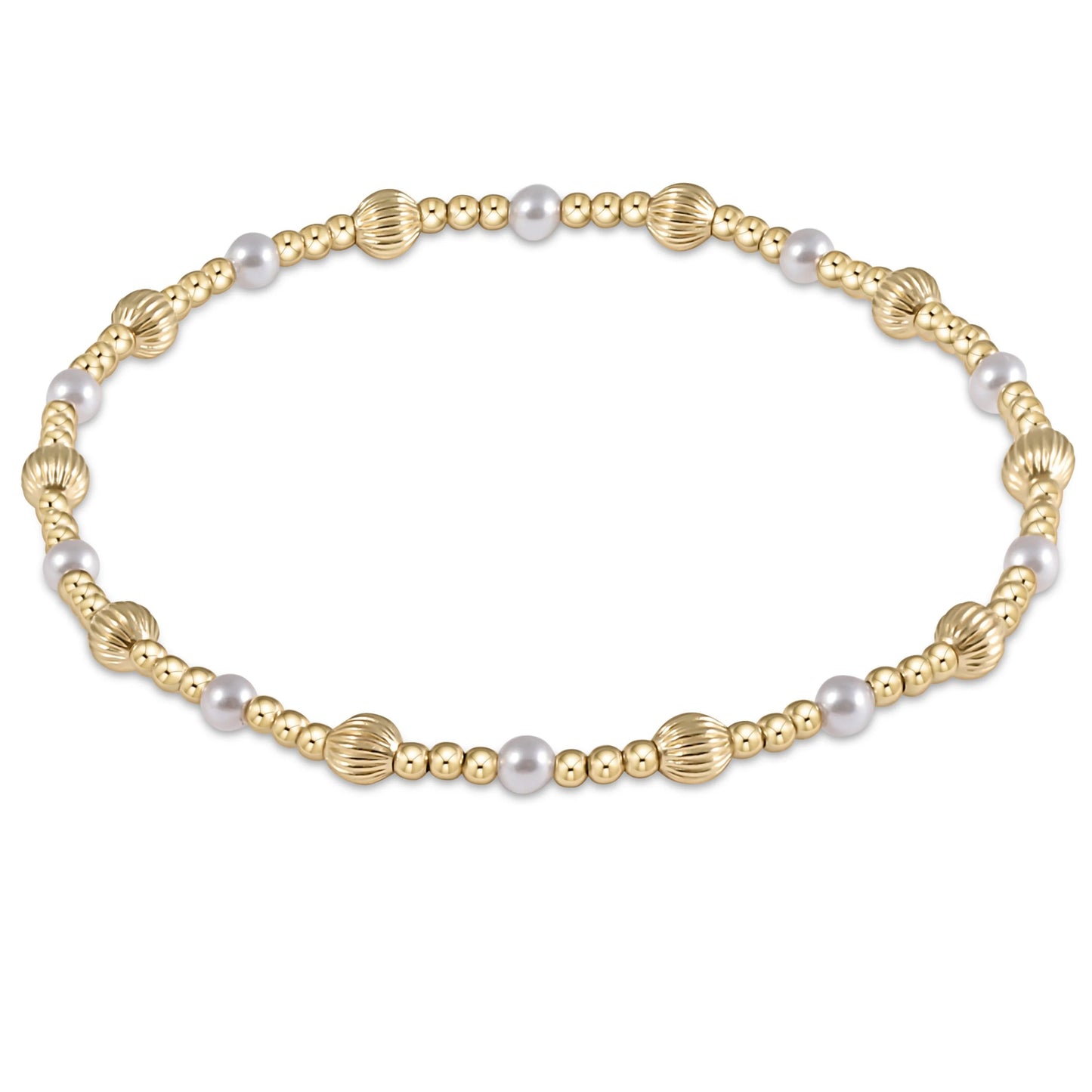 dignity sincerity gold 4mm bracelet - pearl - e.newton