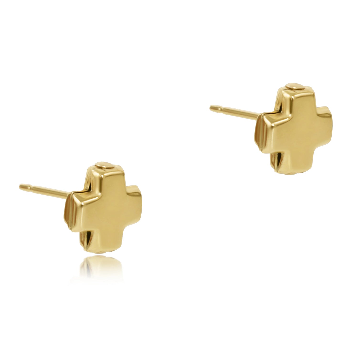 signature cross gold studs - gold - e.newton