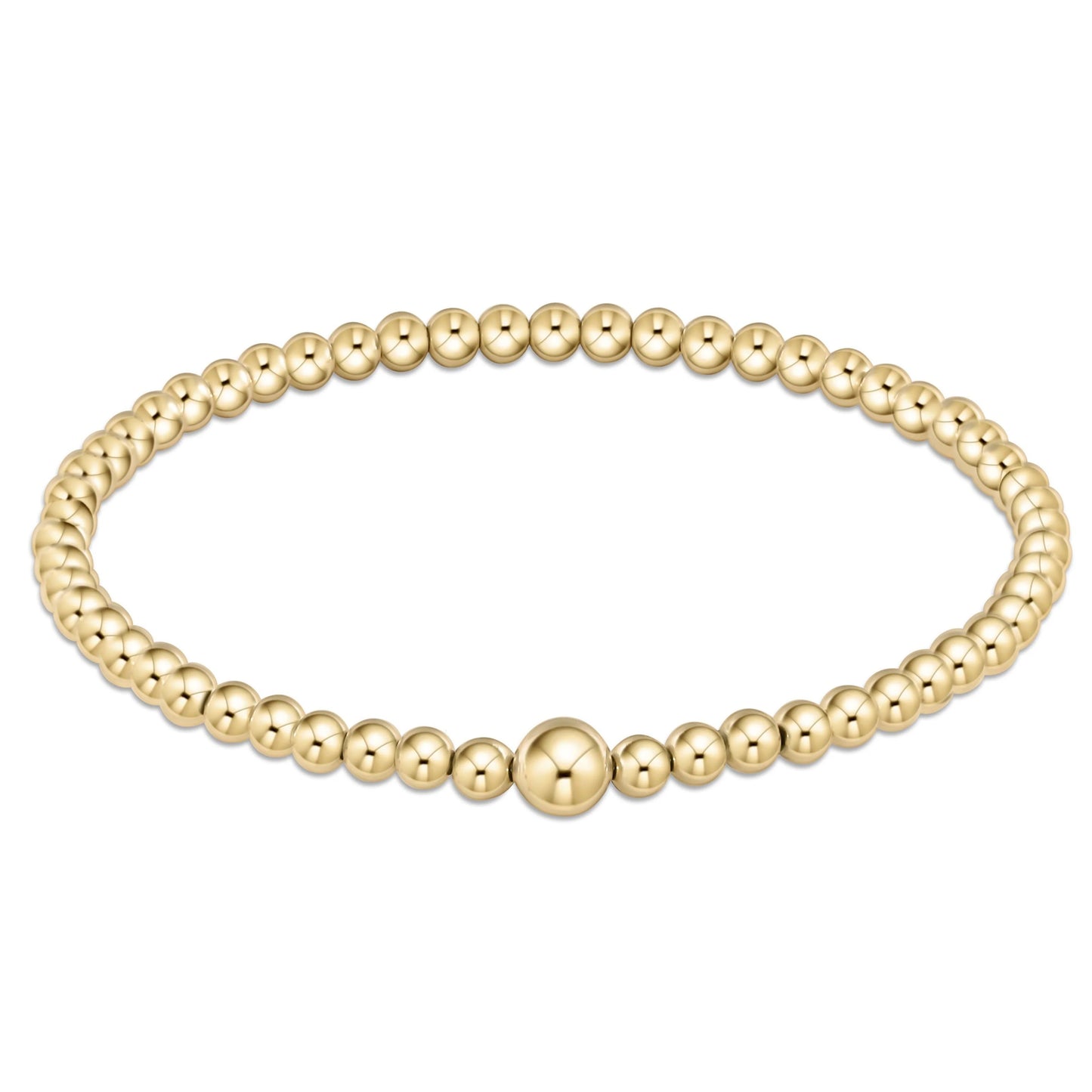 classic gold 4mm bead bangle - e.newton