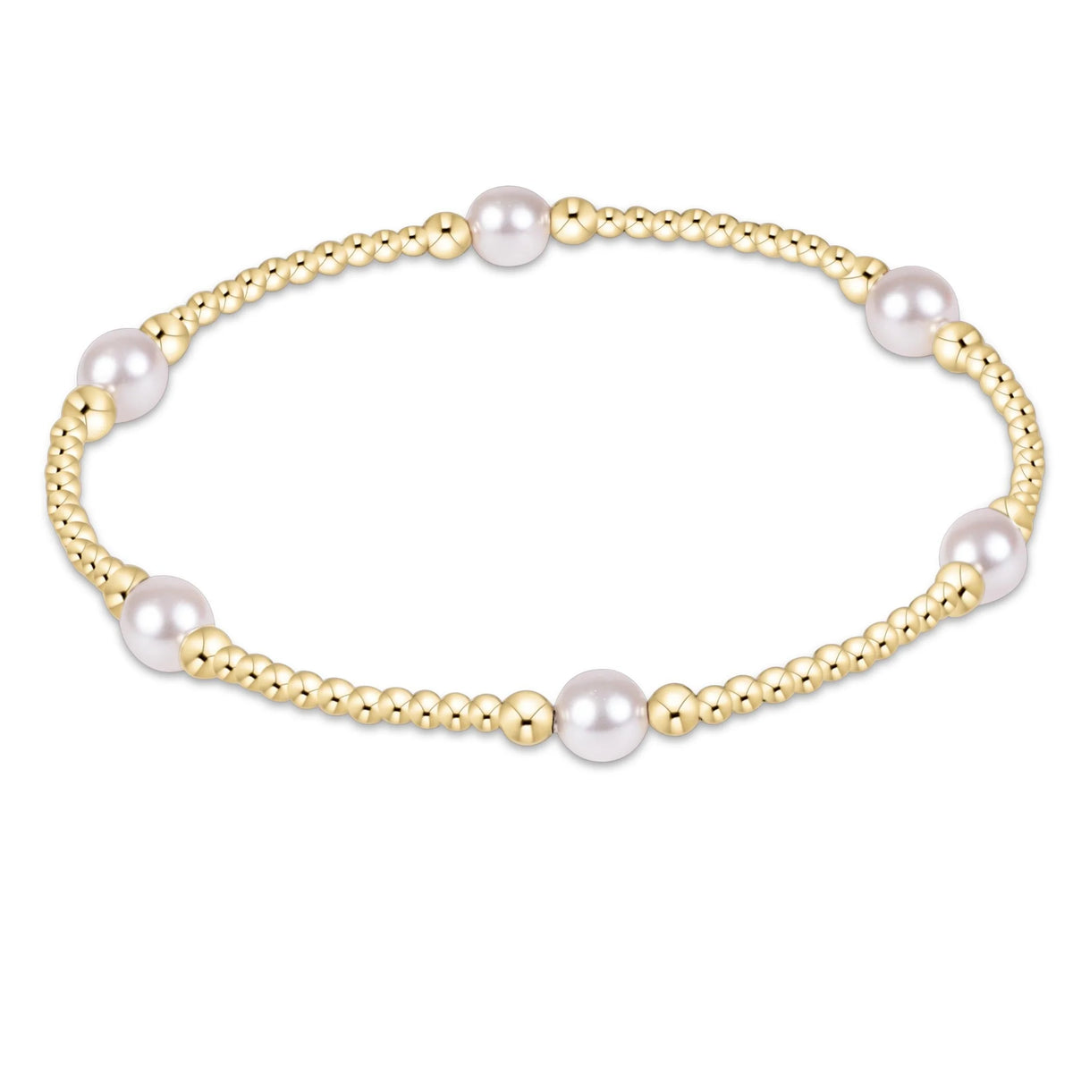 purpose pearl 5mm gold bracelet - e.newton