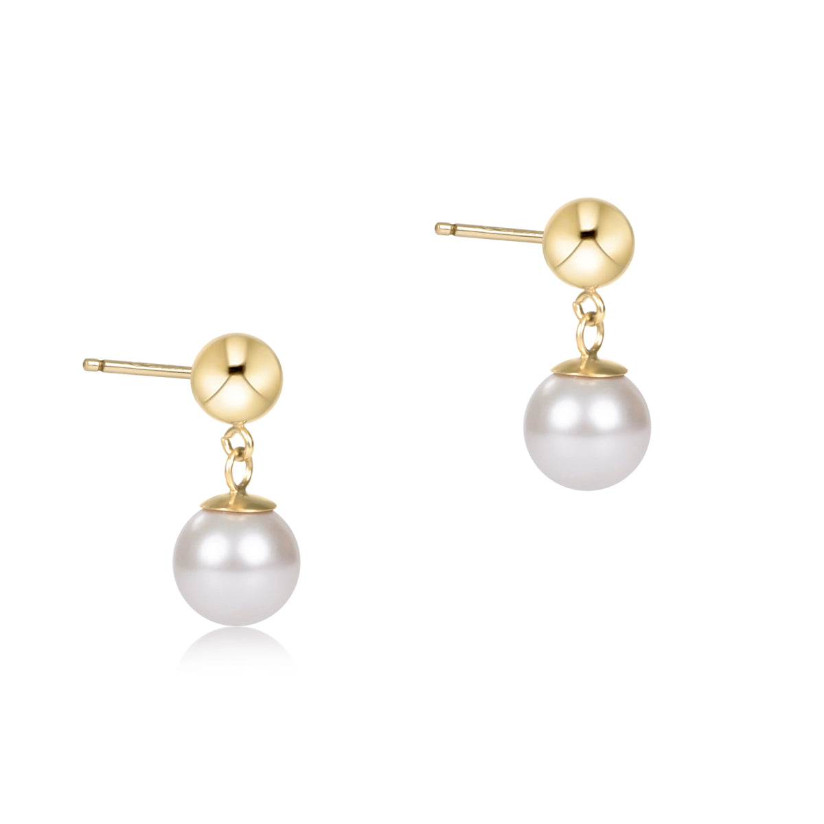 classic 8mm ball drop studs - pearl - e.newton