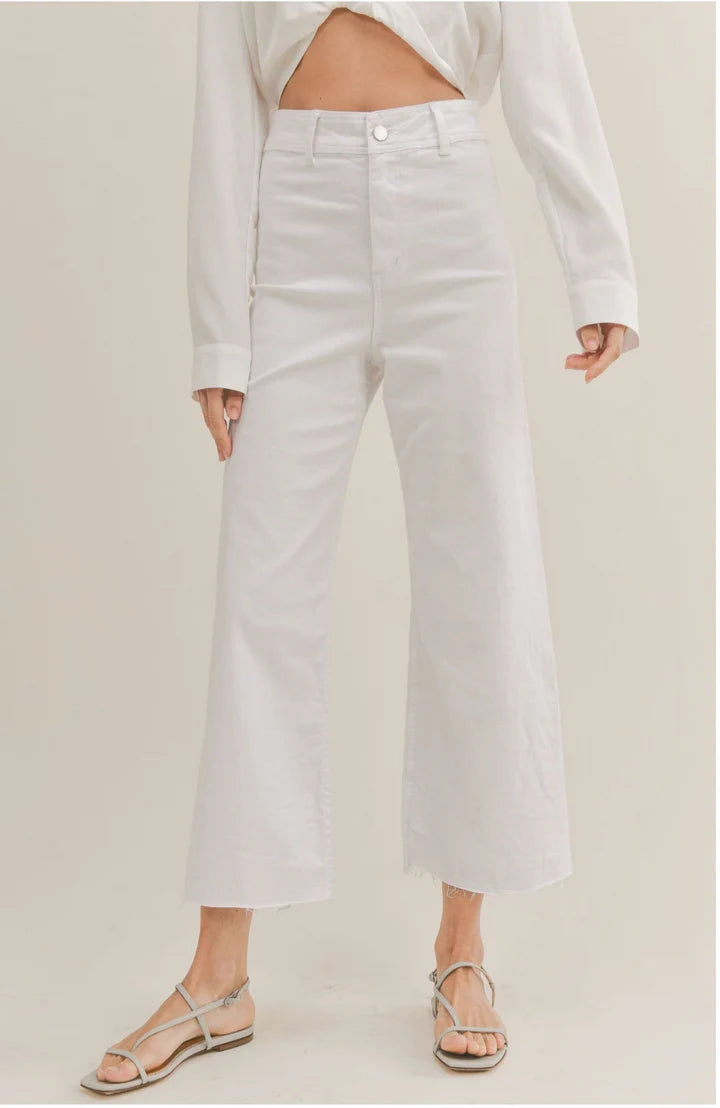 Clear Eyes Wide Leg White Pant