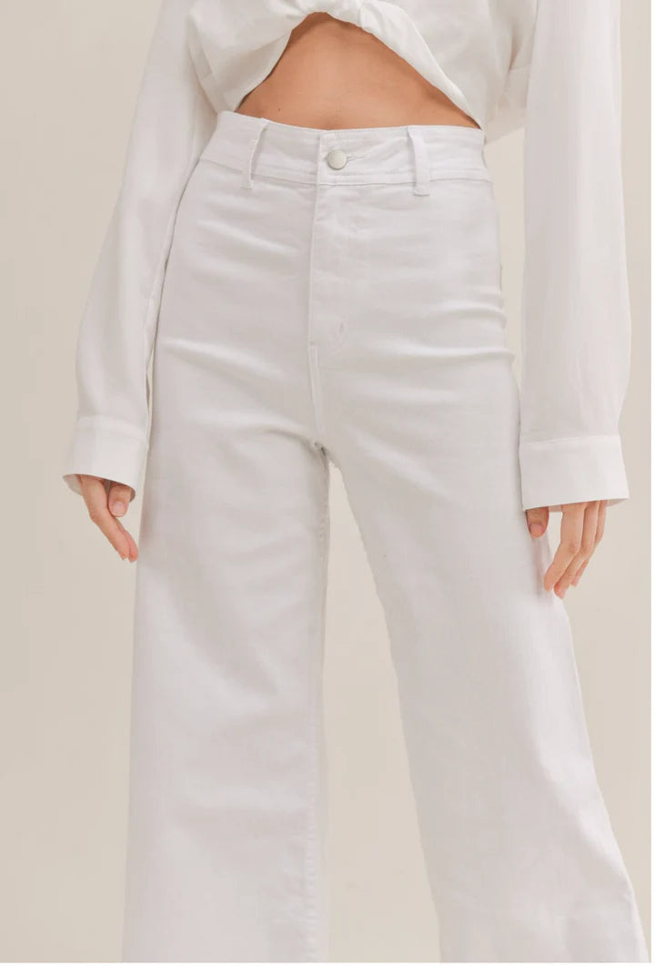 Clear Eyes Wide Leg White Pant