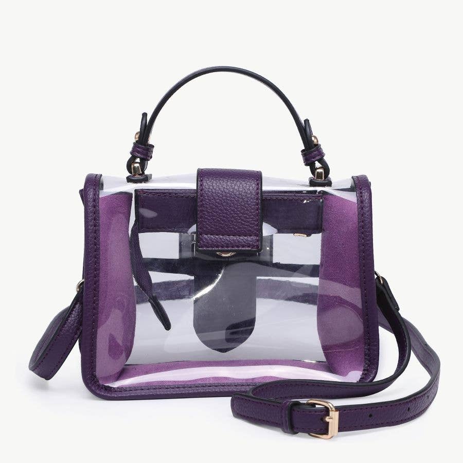 Toni Clear Crossbody Bag: Purple